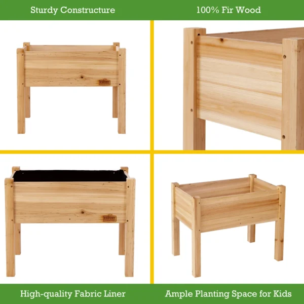Expert Gardener 2ft high Natural Wood Small Elevated Garden Bed - 图片 4