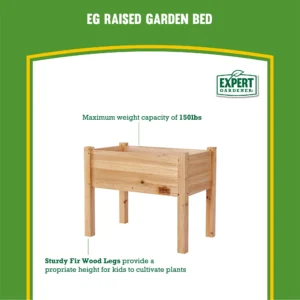 Expert Gardener 2ft high Natural Wood Small Elevated Garden Bed