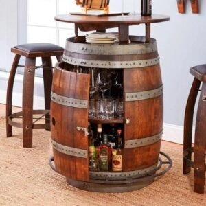 💝Oak Wine Barrel Table(1 TABLE + 2 CHAIRS)
