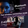 UHM Wireless Gaming Headset for PC/PS4/PS5/ Nintendo Switch, Over Ear 2.4G/Bluetooth Gaming Headphones with Noise-Canceling Microphone, 7.1 Surround Sound, 3.5mm Wired Mode for Xbox Series, Black